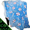 Blanket Buddies Baseball Throw Blanket: Glow in The Dark, Cozy, Soft, Warm Fleece Blanket for Boys and Girls, 50" x 60" (Navy)