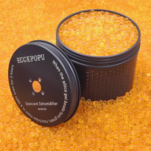 ECCEPOPU Gun Safe Dehumidifier 200g - Silica Gel Desiccant Canister, Moisture Absorber for Gun Cabinets & Safes, Protect 80 Cubic Feet, Black, Aluminum Shell