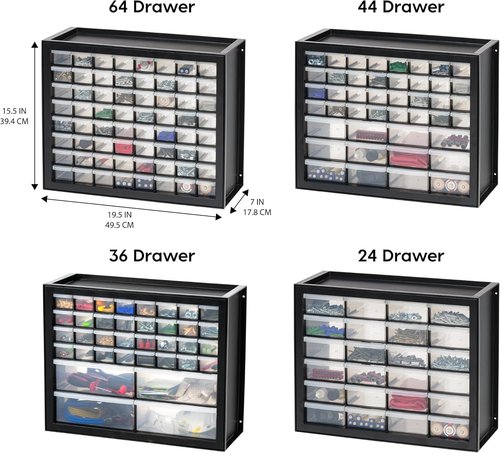 IRIS USA Small Parts Storage Cabinet - 36-Drawer Organizer for Hardware & Craft Supplies | Black