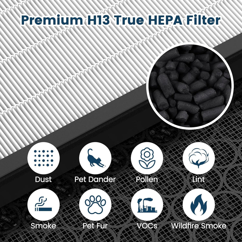 Vital 100S-P Replacement Filter - 3-in-1 H13 True HEPA & Activated Carbon | 2 Pack White