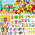 Adisher [ 6 Surprise Golden Eggs ] 100 PACK Prefilled Easter Egg Fillers, Easter Basket Stuffers 100 Plastic Eggs with Assorted Toys Party Favors Classroom Prizes Supplies for Kids Toddler Boys Girls
