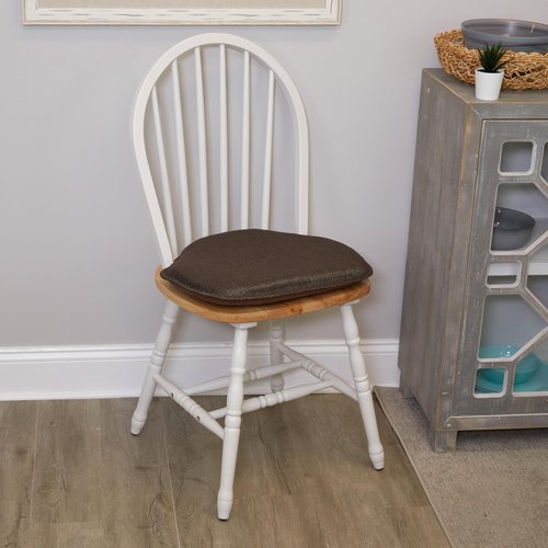 Klear Vu Gripper Omega Non-Slip Windsor Chair Cushions with Skid-Proof Seat Pad for Dining Room, Kitchen, and Office Use, 16x15 Inches, 6 Count (Pack of 1), Chestnut
