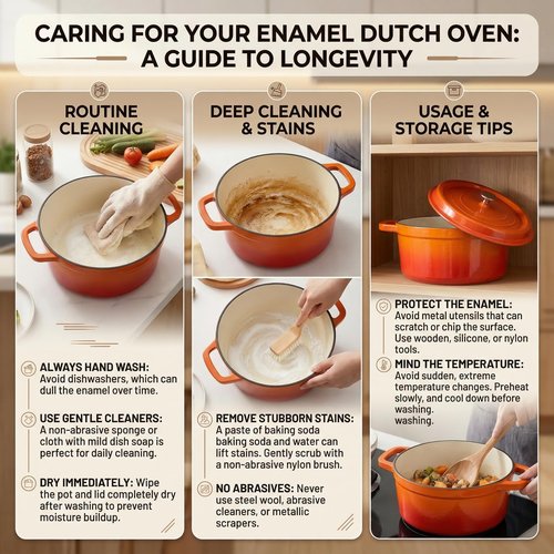 YJX Cast Iron Dutch Oven Pot with Lid, Enameled Cast Iron Pot, Orange Bread Dutch Oven, 4QT Heavy-Duty Cookware Oven Safe to 500°F for Bread Baking, Braising, Stews, Roasting