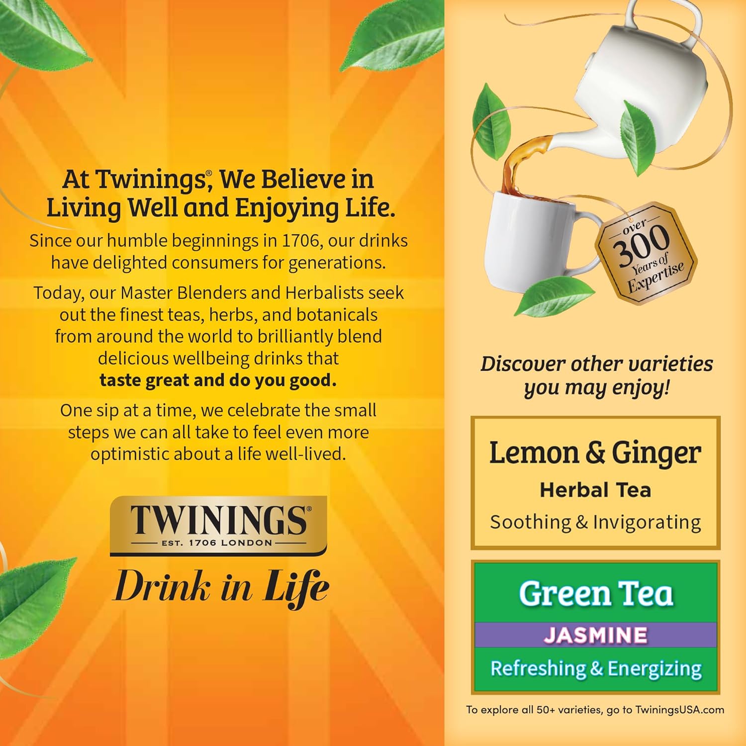 Twinings Camomile Herbal Tea - Honey & Vanilla Flavor, Naturally Caffeine-Free, 100 Individually Wrapped Bags
