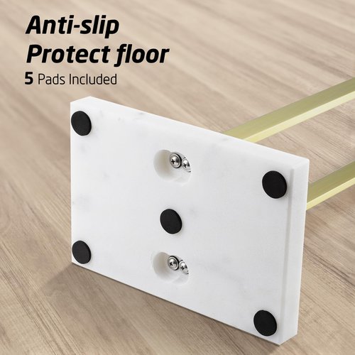 KES Standing Towel Rack with Marble Base, 37" H (Equal Height) Gold Towel Rack for Bathroom Floor, Towel Rack Stand Fits Large Bath Towel, 18/8 Stainless Steel, BTH229-BZ
