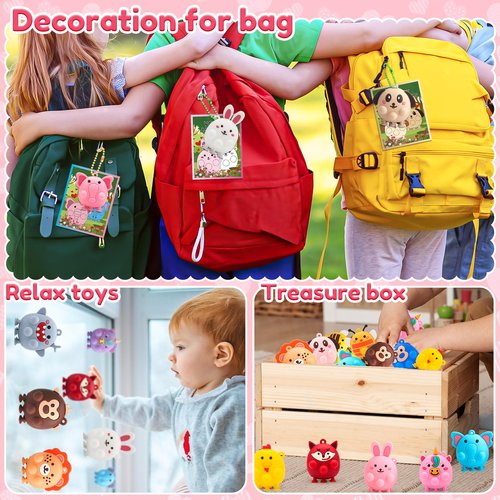 CHILDGO 24 Pack Valentines Pop Toys Gifts for Kids-Valentines Cards with 3D Animal Pop Toys,Bulk Fidget Toys,Classroom Exchange Gifts & Prize Rewards,Suction Party Favors for Toddlers Boys Girls
