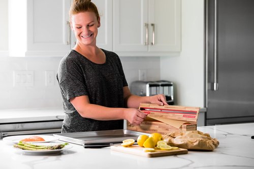 ChicWrap Butcher Block Parchment Paper Dispenser - Includes 15"x 164' (205 Sq.Ft) Roll Unbleached Baking, Cooking & Culinary Paper - Reusable Dispenser w/Slide Cutter - Kosher Certified