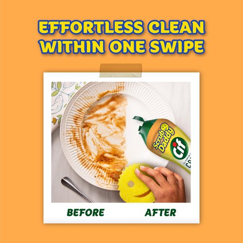 Scrub Daddy Sponges + Scrub Mommy + Cif All Purpose Cleaner, Original - Non Scratch Sponges for Kitchen + Bathroom - Scrubber and Multipurpose Cleaner Cream - Cleaning Supplies Kit