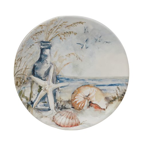 Certified International Coastal Landscape 9" Salad/Dessert Plates, Assorted Designs, Multicolor, Medium, Set of 4 (Pack of 2)