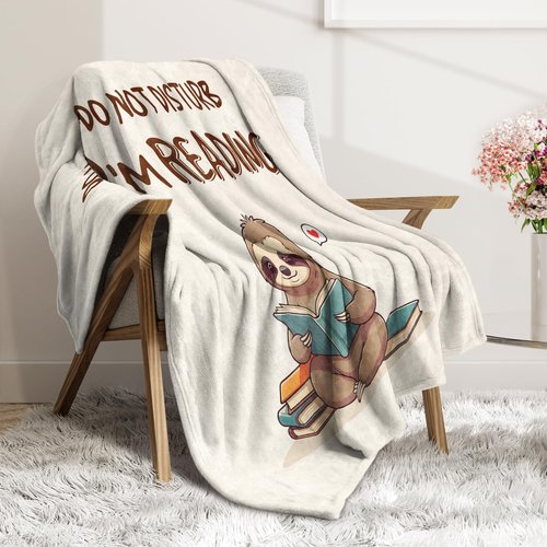 GiltGlimmer Book Lovers Gifts - Do Not Disturb I'm Reading Blanket, Reading Gifts for Book Lovers Bookish Bookworm, Books Club Gift for Women Men, Literary Gift Ideas for Birthday Graduation 60"x50"