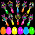 Skiennix 24 Pack Easter Eggs - LED Light Up Toys for Glow In The Dark Fun | Non-Candy Gifts & Party Favors