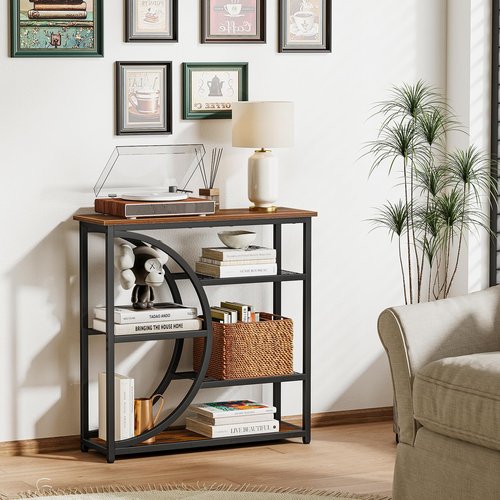 Snughome Entryway Table, Narrow Console Table, Industrial Sofa Table with 5 Tier Storage Shelves, Entrance Table for Hallway, Behind The Couch, Living Room, Foyer