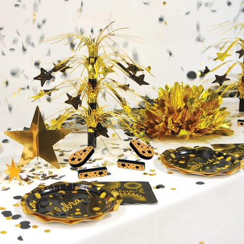 Beistle Gold and Black Plastic Metallic Noisemakers – 20 Pack, Party Supplies for New Year’s Eve Midnight Countdown Handouts, Birthday Parties, Festive Gatherings & Celebrations, 3” x 4.4”