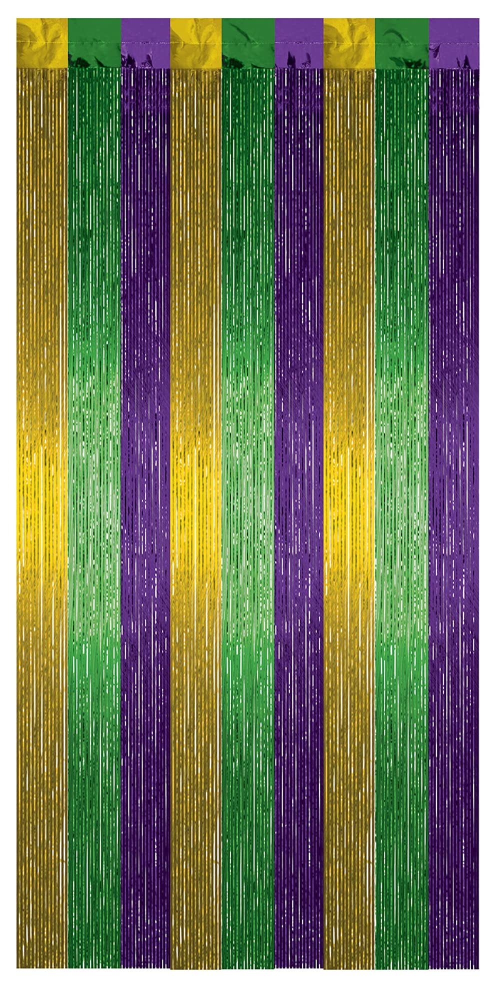 1-Ply FR Gleam 'N Curtain (gold, green, purple) Party Accessory  (1 count) (1/Pkg)