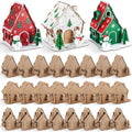 Harloon Christmas Gingerbread House Kit - 24 Sets of DIY Cardboard Craft Decorations for Kids