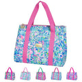 Lilly Pulitzer Cute Lunch Bag for Women, Large Capacity Insulated Tote Bag, Blue Mini Cooler with Storage Pocket and Shoulder Straps, Cabana Cocktail