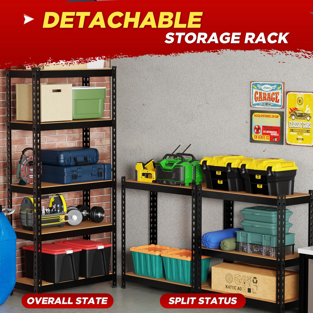BestOffice 5 Tier Storage Shelves Adjustable Garage Shelves 15.7" D x 35.4" W x 72" H Heavy Duty Garage Shelving with Premium Materials MDF Boards for Kitchen Basement Warehouse Pantry