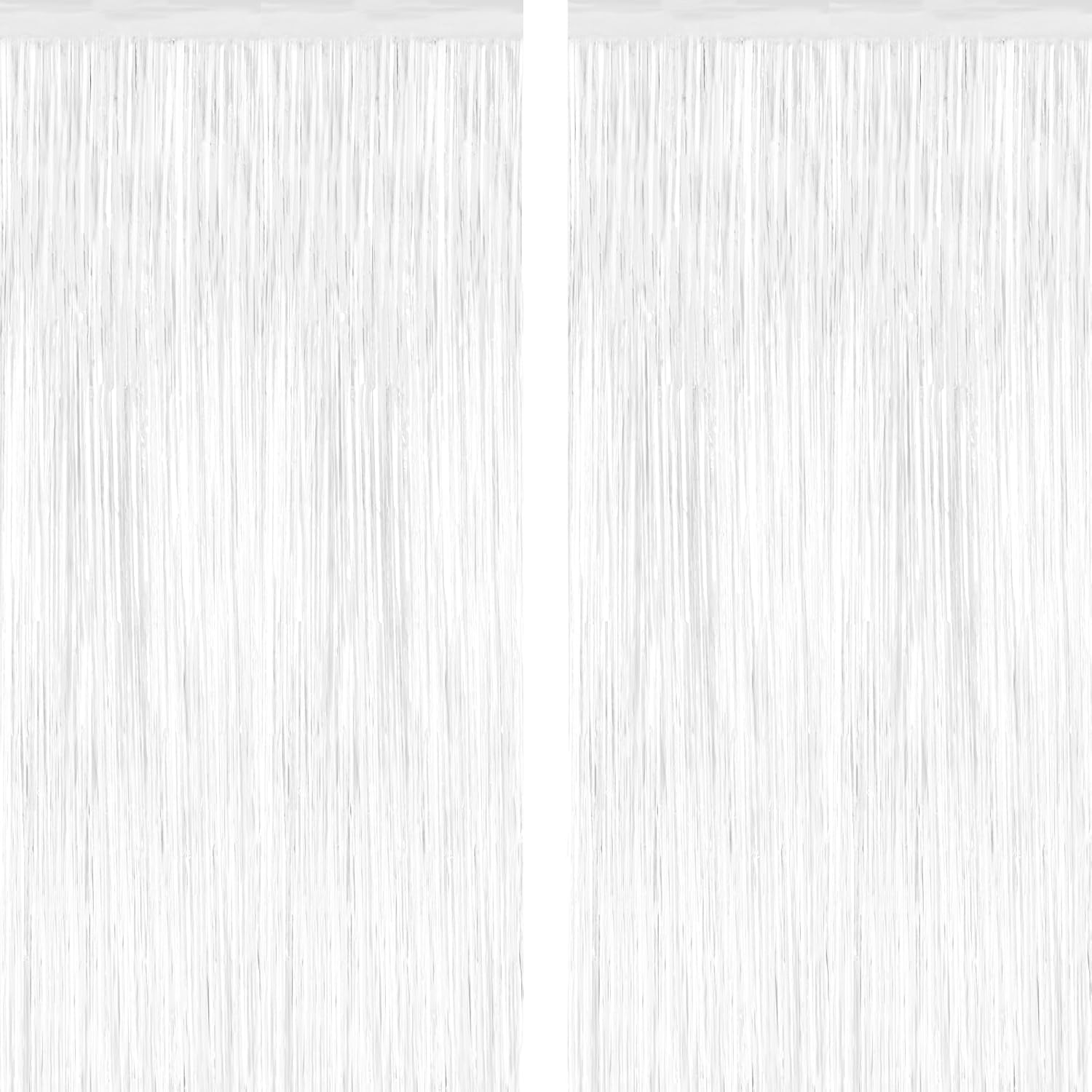 Tinsel Backdrop by [Brand Name] - 2 Pack Metallic Foil Fringe Curtains | 3.28 x 7.05 Feet for Parties & Weddings