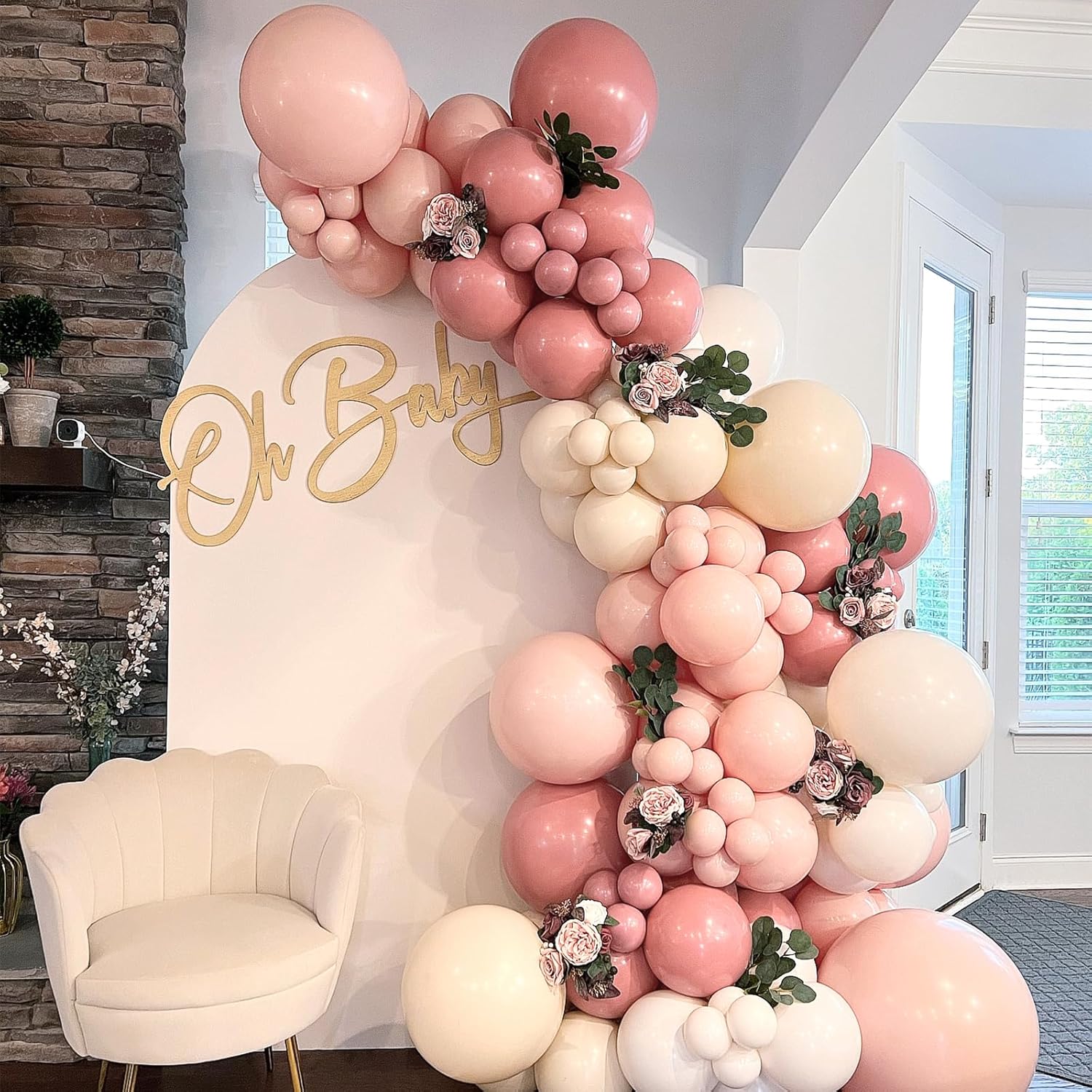 Skiennix Dusty Pink Balloons - 120-Piece Set in 5-18 Inch Sizes | Perfect for Weddings, Gender Reveals & Parties