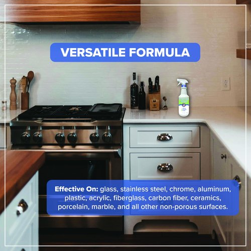Tillbrook Plexiglass Cleaner - 32 oz Acrylic Cleaner for Plexi glass, Plastic, Vinyl, Fiberglass, and More - Universal, Streak-free, Non-Toxic, Spray and Wipe Cleaner for All Non-Porous Surfaces