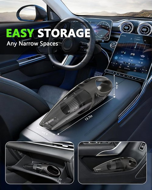**Skiennix Handheld Cordless Vacuum - 11KPA Strong Suction, 25 Mins Runtime, Lightweight & Rechargeable for Home/Car/Office**