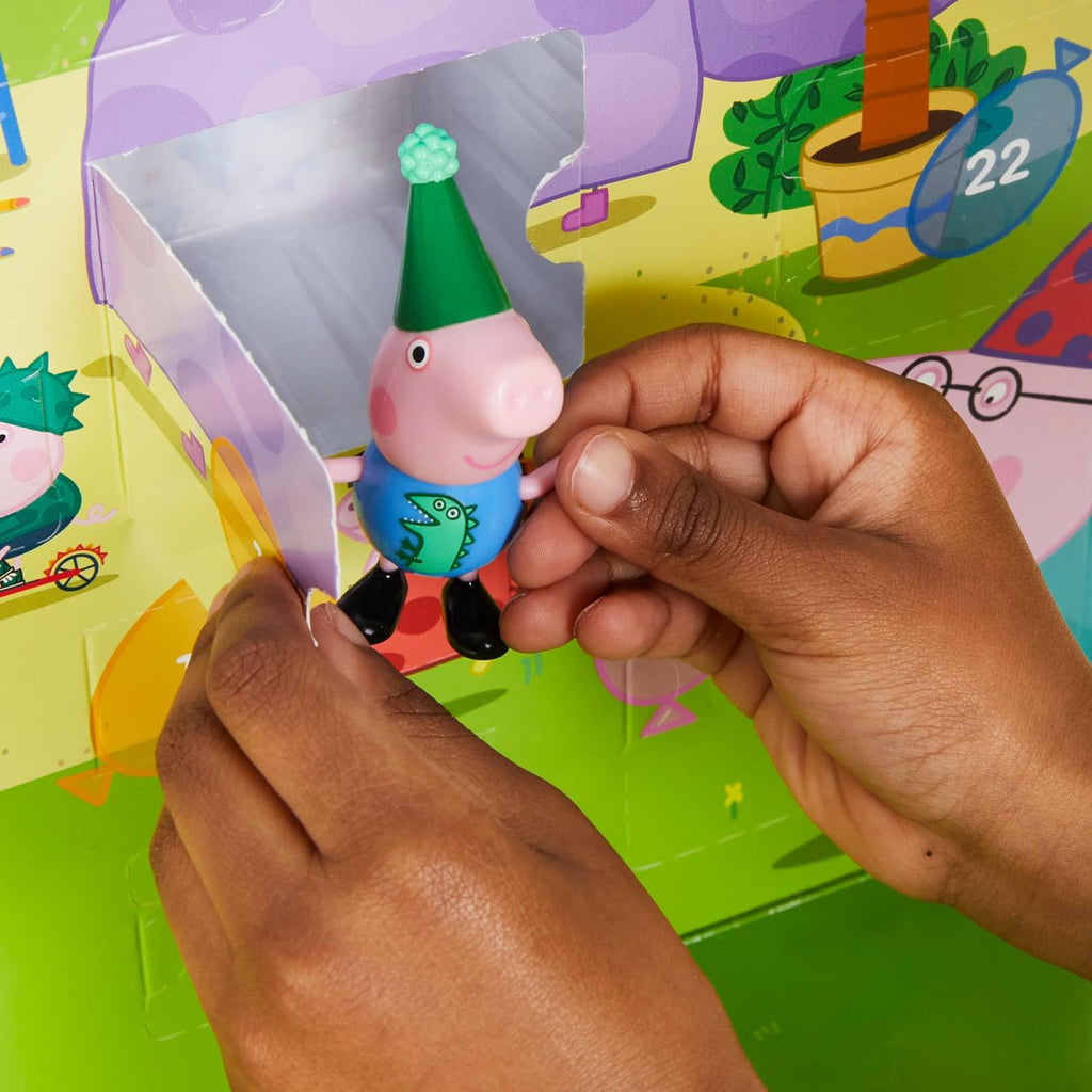 Peppa Pig George's Party Advent Calendar - 24 Surprise Toys & Stickers | Fun Preschool Gift for Kids 3+
