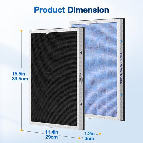 2 PACK MSA3/MSA3S HEPA Replacement Filter Compatible with Membrane Solutions MSA3 and MSA3S Device, 3-Stage HEPA Filter