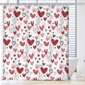 BLOCE Valentines Shower Curtain Set for Bathroom, 72"X72" Shower Curtain for Chic Elegant Bathroom Decor, Valentines Day Shower Curtain Waterproof Durable (Lover Red, 72" L x 72" W)