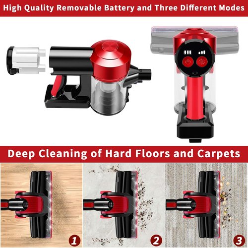Iwoly C150 Cordless Vacuum Cleaner - Rechargeable 2200mAh Battery, 18000Pa Suction | Lightweight Handheld for Hard Floors