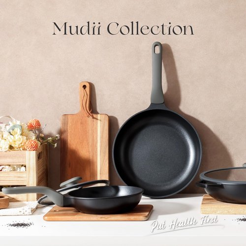 PRICUSIS 8Pcs Nonstick Frying Pan Set with Lid, 8+10+12 Inch Induction Compatible, Stay Cool Handle, Fully Coated, 100% Dishwasher Safe, PFOA Free Omelet Pans, Warp Resistant (Black Sesame)