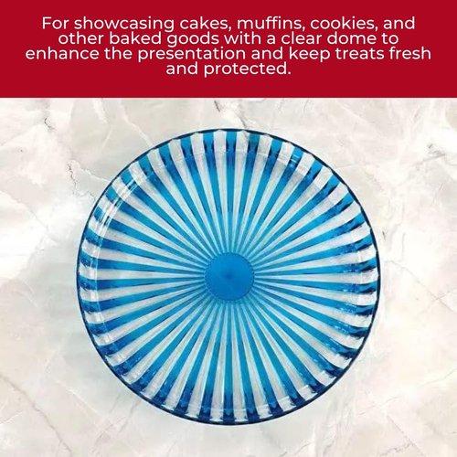 GUZZINI Dolcevita 12" Cake Stand with Dome Lid - Turquoise | Multi - Purpose Use for Dessert Table, Cupcake Stand, Cake Display | BPA-Free Display Stand for Parties, Weddings, Kitchen