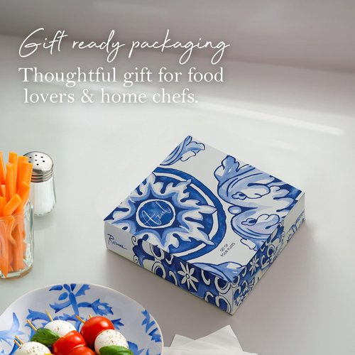Rosanna Azul Porcelain Appetizer Plates, Set of 4, 6", Perfect for Desserts, Dishwasher & Microwave Safe, Blue