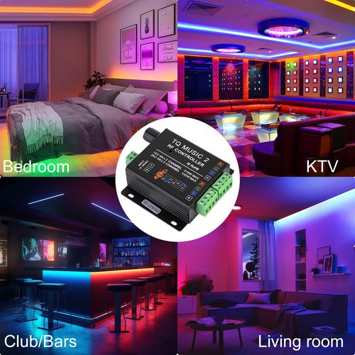 SUPERNIGHT LED RGB Music Touch Controller RF Sensitivety Backlight RF Remote Touching Color 3.5MM Audio 15 Music Modes LED Light Strip Controller for Party Valentine's Day