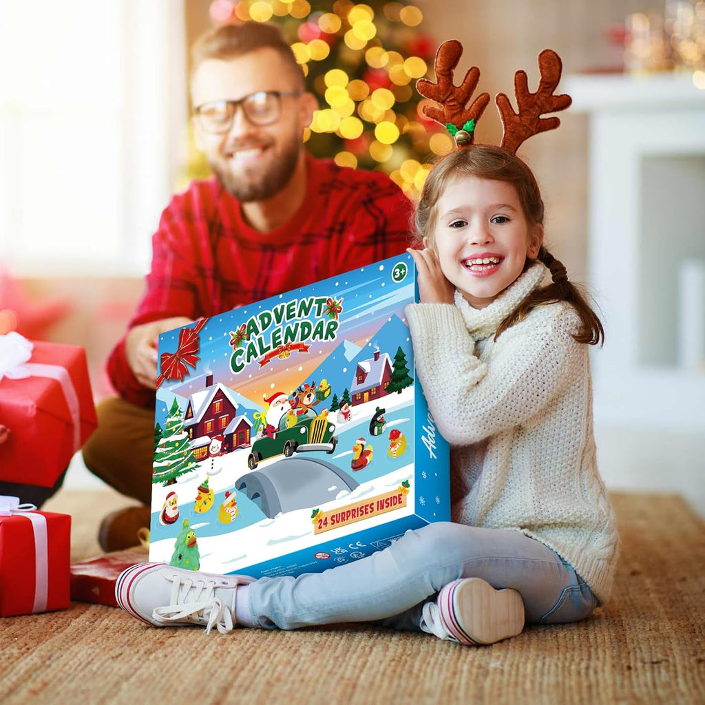 Rubber Duck Advent Calendar - 24 Days Countdown for Kids | Fun Christmas Bath Toys & Party Favors