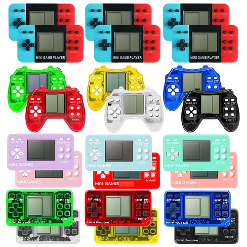 Sinikoro 24Pcs Video Game Party Favors for Kids, Arcade Video Game Birthday Supplies Mini Gaming Console Keychain Classroom Prizes for Boys and Girls