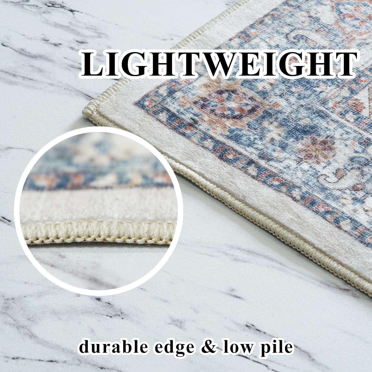 Skiennix Washable 3x5 Kitchen Area Rug - Cozy Soft Low Pile Carpet for Living Room & Entryway | Brick