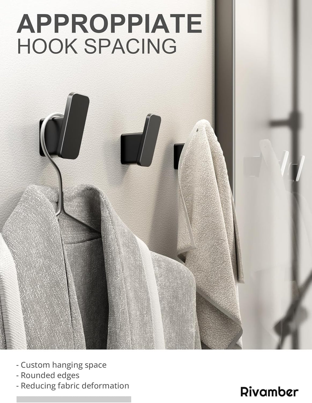 Skiennix Matte Black Towel Hook - Heavy Duty Bathroom Robe & Coat Hanger | 4-Pack for Versatile Use