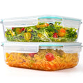 LOVYANXUE 2Pack 9.8 Cups/ 78 Oz Large Glass Food Storage Containers with Lids, Glass Meal Prep Containers with Airtight Lids - BPA Free, Leakproof, Ideal for Food Storing/Serving, Microwave/Oven Safe