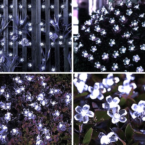 LIGHTOP Flower Fairy Light Battery Operated Indoor String Lights 30LED Cherry Blossom Lights Waterproof Decoration for Camping,Garden Fence,Birthday,Wedding Party,Bedroom （Cool White）