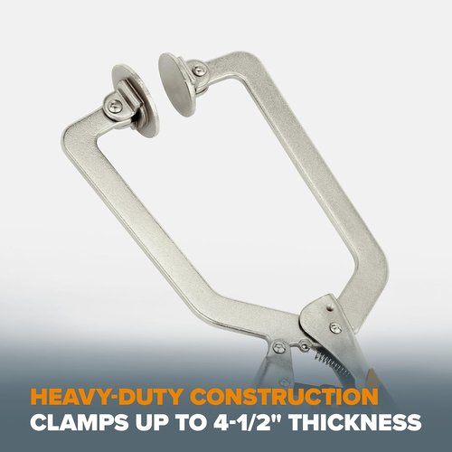 BORA Auto Adjust 6-Inch Locking Vise Grip Clamp - Heavy-Duty Welding Tool with Comfortable Grips