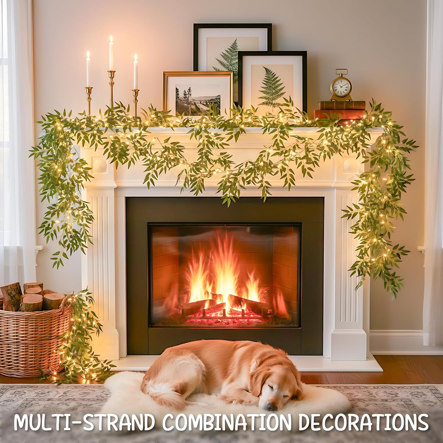 Suddus Willow Vine Fairy Lights - 12ft Battery Operated 40 LED String Lights with Remote | Warm White Decor for Bedroom, Garden, Party, Wedding