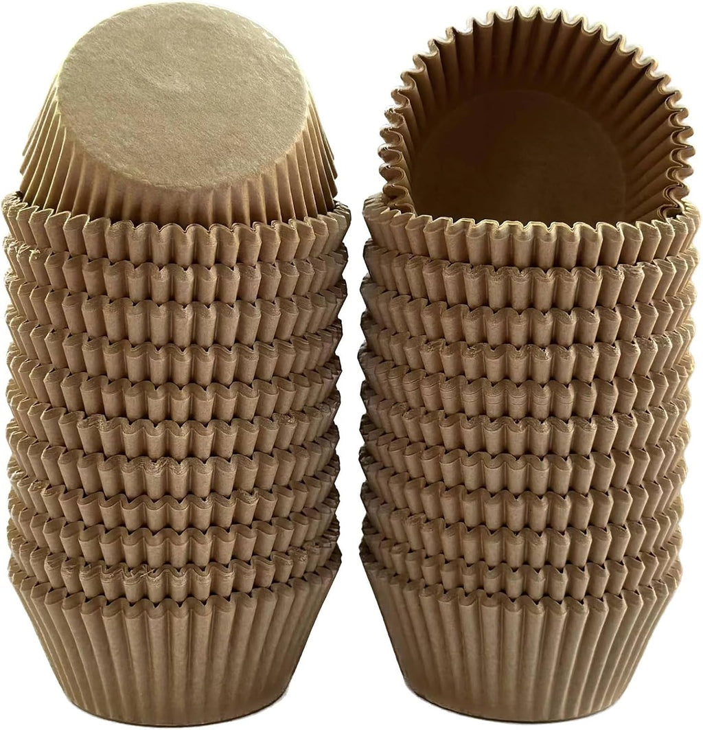 Skiennix 600 Count Natural Cupcake Liners - Food-Grade Greaseproof Baking Cups for Weddings & Birthdays