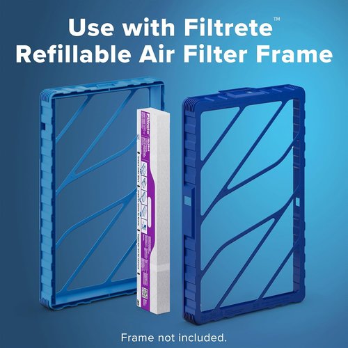 Filtrete Refillable Air Filter - MPR 1550, MERV 12, Allergen & Virus Protection - 16x25x4, 2 Pack