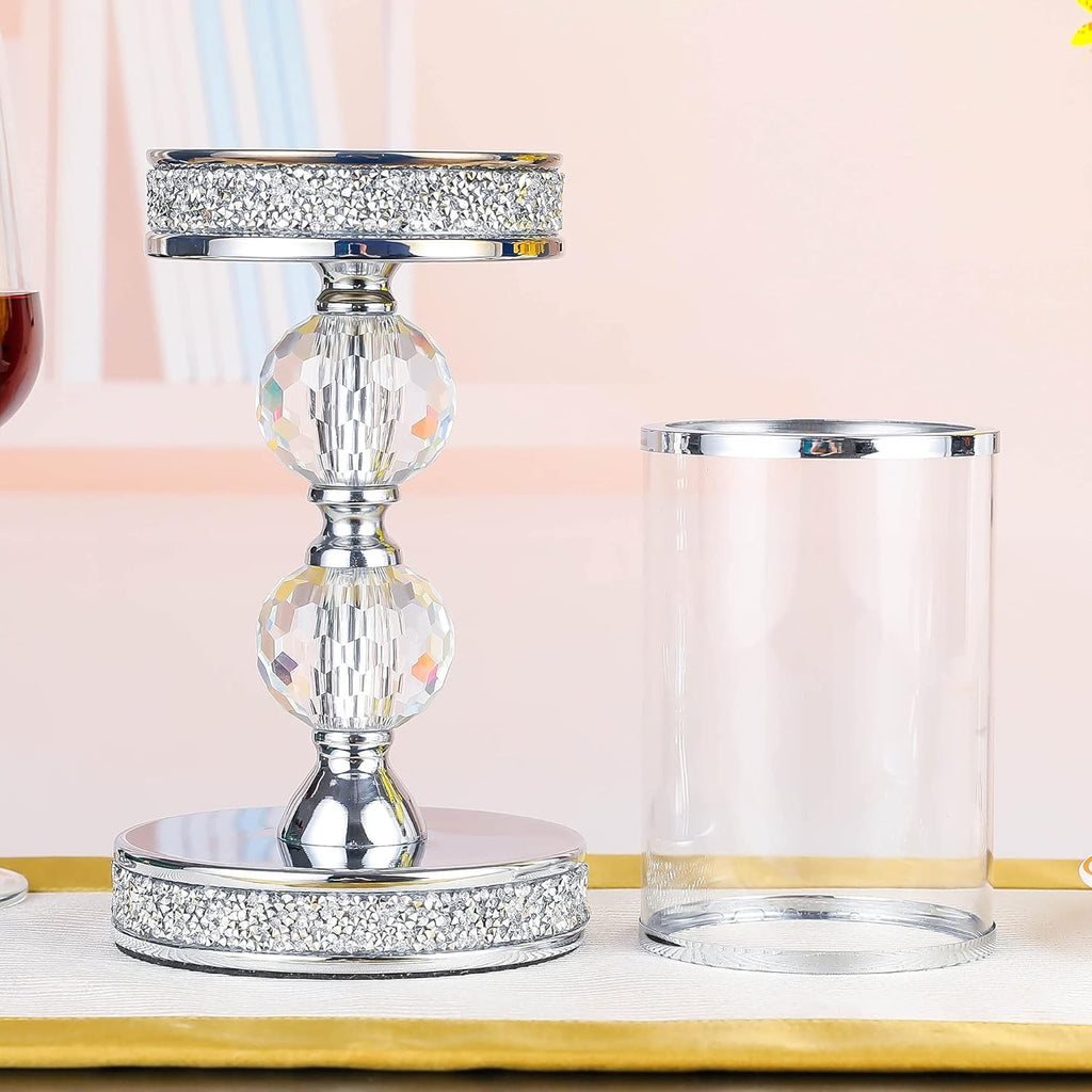 Regine Switzerland Crystal Candle Holders - Elegant Pillar Design for Weddings & Home Decor | Centerpieces