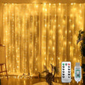 Skiennix 300 LED Curtain String Lights - Remote Controlled Fairy Lights with 8 Modes | 9.8x9.8ft Warm White for Indoor & Outdoor Use