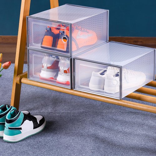 Sxett 6PCS transparent shoebox for easy storage shoes odorless environmentally friendly particles plastic