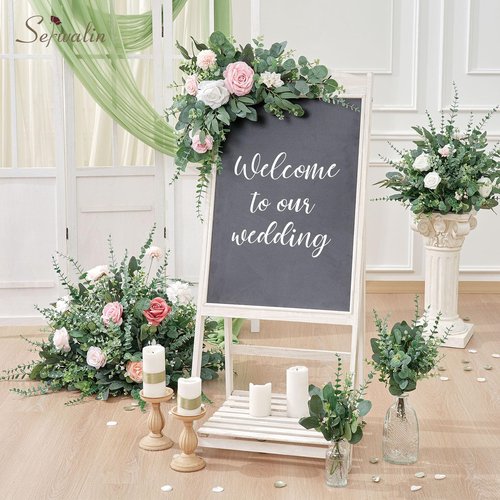 Serwalin 130 Pcs 8 Kinds Mixed Eucalyptus Stems Bulk,Artificial Greenery Silver Dollar Eucalyptus Leaves Picks for Centerpieces Vase DIY Bouquet Arrangement Home Decor St. Patrick's Day Decorations