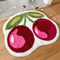Kreapa Cherry Rug, 19.5x23.5 inches Cherry Bath Mat for Bathroom, Cute and Fun Cherry Bathroom Decor, Anti Slip and Washable