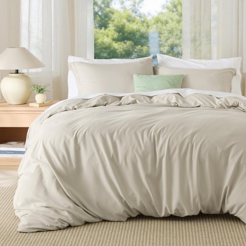 Bedsure Duvet Cover King Size - Soft Double Brushed Bedding Set for Kids & Adults, Zipper Closure, 3 Pieces, Includes 1 Duvet Cover (104"x90") & 2 Pillow Shams, NO Comforter, Linen