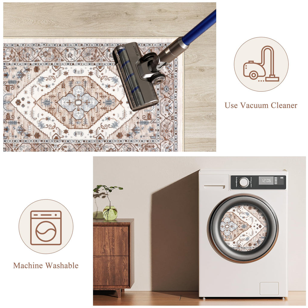 Pauwer Farmhouse Kitchen Rugs Sets of 3, Kitchen Runner Rugs Non Slip Washable, Boho Kitchen Mats for Floor, Indoor Door Mat Entrance, Laundry Room Rug, Thick Kitchen Floor Mat Carpet